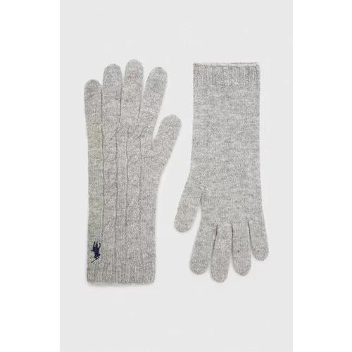 Polo Ralph Lauren Vunene rukavice boja: siva