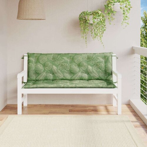  Jastuci za vrtnu klupu 2 kom s uzorkom li&amp;scaron;ća 150x50x7cm tkanina Slike