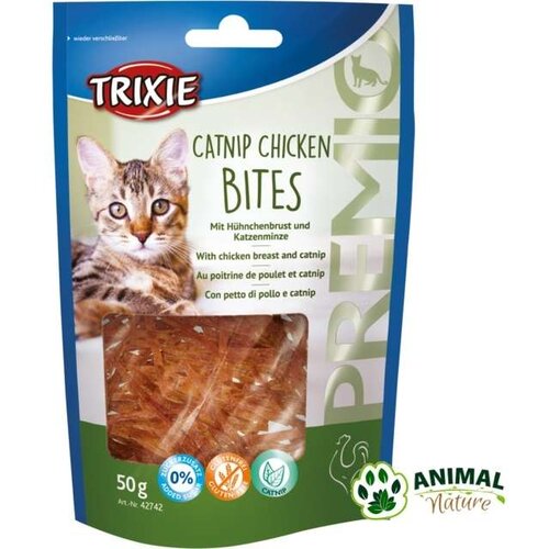 Trixie Pribolj&amp;scaron;ek za mačke Premio Catnip Chicken bites 50 g Slike