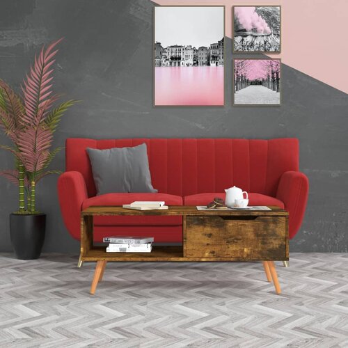  Stolić za kavu boja dimljenog hrasta 100 x 49,5 x 43 cm iverica Cijene
