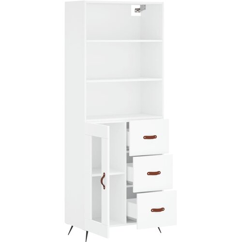  Visoka komoda bijela 69,5x34x180 cm konstruirano drvo Slike