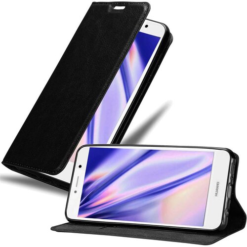 Cadorabo Ohi&scaron;je, združljivo z Huawei Enjoy 7 PLUS v nočna črna - Za&scaron;čitni ovitek z magnetnim zapiranjem, stoječo funkcijo in režo za kartice, (20558084) Cene
