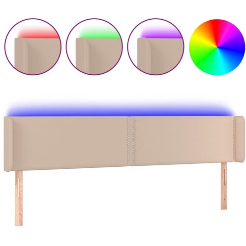Maison Chic led posteljno vzglavje - vzglavna omarica - nočna omarica kapučino 183x16x78/88 cm umetno usnje, (21710754) Slike