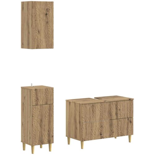  Set za kupaonicu od 3 dijela DELFT Hrast artisan Slike