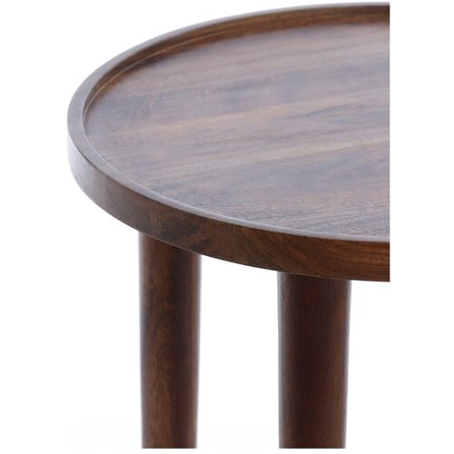 Light &amp;amp; Living Okrogla stranska mizica iz masivne akacije &amp;oslash; 49 cm Qiano &amp;ndash; Slike