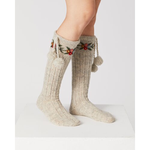Wool Art čarape kićanka 12AS08 svetlosive Slike