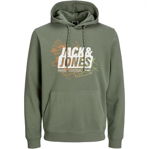 Jack & Jones Sweater majica žuta / zelena / narančasta / bijela