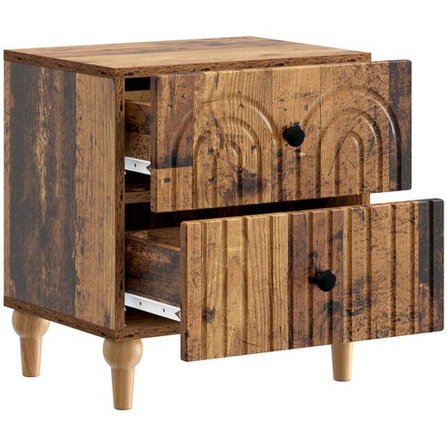  Noćni ormar s ladicama 2 pcs Staro drvo 43 x 34,5 x 48 cm Slike