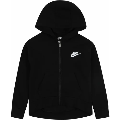 Nike Sportswear Jopa na zadrgo 'CLUB FLEECE' črna / bela