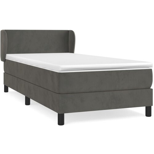 Maison Chic Box spring postelja - Vzmetna postelja z vzmetnico temno siva 100x200 cm žamet SL7749, (21907514) Slike