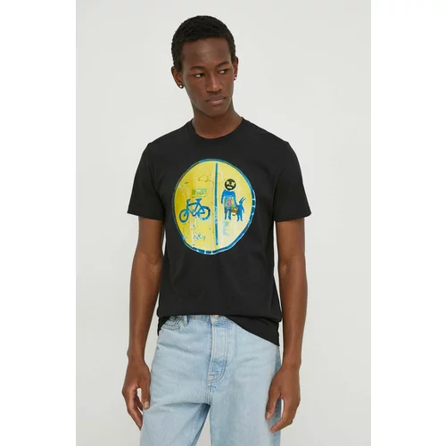 PS Paul Smith Pamučna majica za muškarce, boja: crna, s tiskom