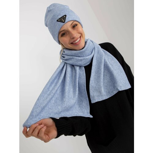 Fashion Hunters Blue winter set with scarf and cap Slike