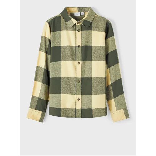 name it Green Boys Plaid Flannel Shirt Liman - Boys