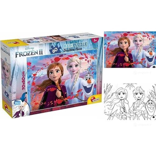 Lisciani Ledeno kraljestvo 2 v 1 maxi 60-delni puzzle in pobarvanka 70x50 cm &ndash; Lisciani Cene
