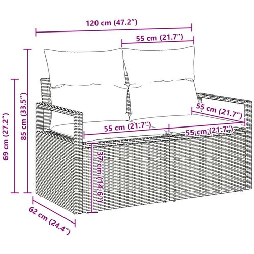  Set sofe 3 pcs Smeđa poliratan Slike