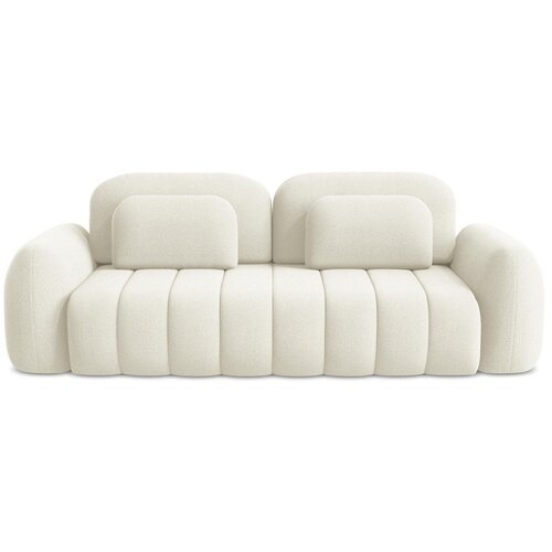 Makamii Bež sklopiva/s prostorom za odlaganje sofa od bouclé tkanine 266 cm Pele – Cijene