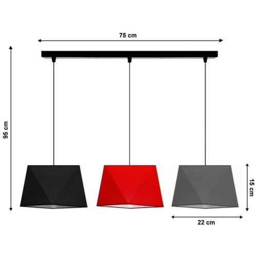  Luster na sajli DIAMENT 3xE27/60W/230V Slike