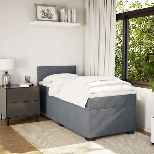 VidaXL Box spring krevet s madracem tamnosivi 90x190 cm bar&amp;scaron;unasti Slike