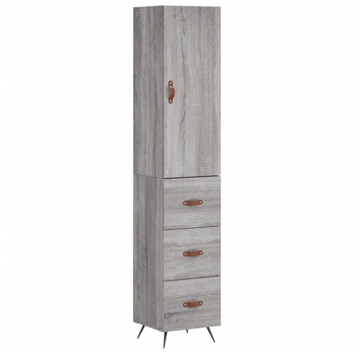 Maison Chic Visoka omara - Komoda - Predalnik siva sonoma 34,5x34x180 cm inženirski les, (21719136) Slike