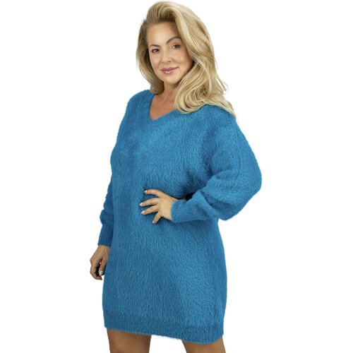 Pri Fluffy sweater knit dress neckline FUZZYVIBE Slike