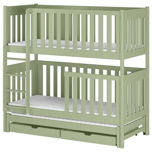 Molarem Home Drveni dječji krevet na kat Emilka s tri kreveta i ladicom - olive - 160x80 cm - Bez madraca Cijene