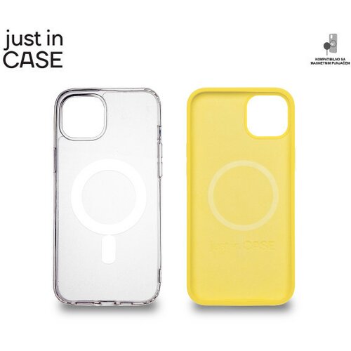 Just In Case maske za iphone 14 plus 2u1 extra case mag mix plus žuta i providna Cene