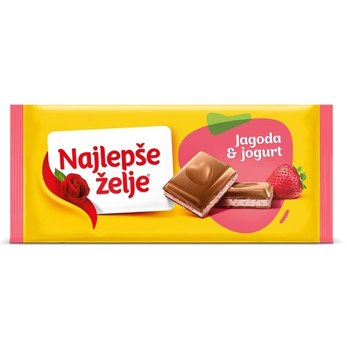 NAJLEPŠE ŽELJE Čokolada ŠTARK Jagoda jogurt 100g Cene