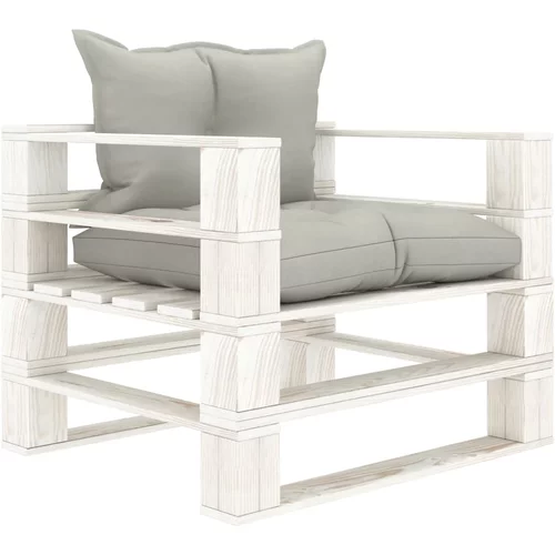 vidaXL Vrtna sofa od paleta sa smeđe-sivim jastucima drvena