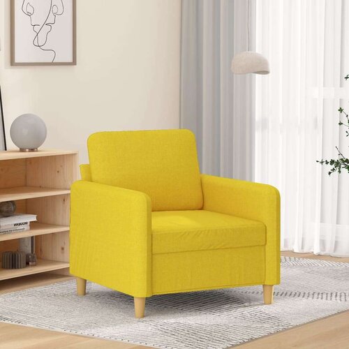  Fotelja Svjetložuta 60 cm od tkanine Slike
