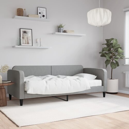 VidaXL Dnevni krevet s madracem svjetlosivi 80 x 200 cm od tkanine Slike
