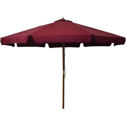 Zunanji senčnik z lesenim drogom 330 cm bordo, (20609991) Slike