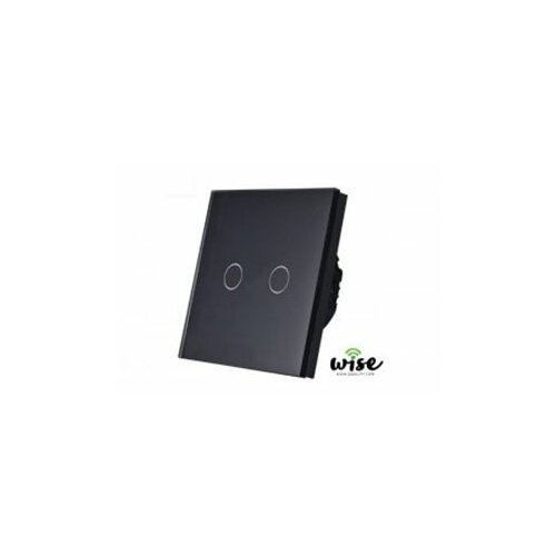 Wise wifi + RF prekidac (naizmenicni) stakleni panel, 2 tastera crni WPRF013 Slike