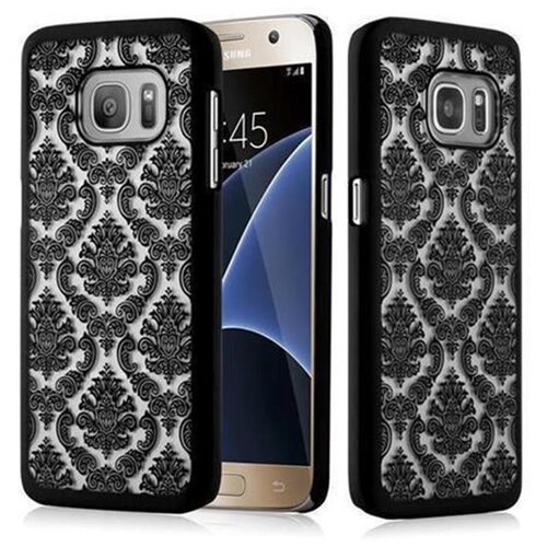 Cadorabo CARE, združljiv s Samsungom v črni barvi - trdi za&amp;scaron;čitni pokrov v Flower Paisley Henna Design proti praskam in udarcem, (20562570) Slike