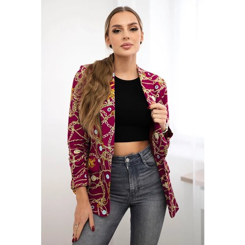 Turecki Cotton jacket with a colorful print dark purple Slike