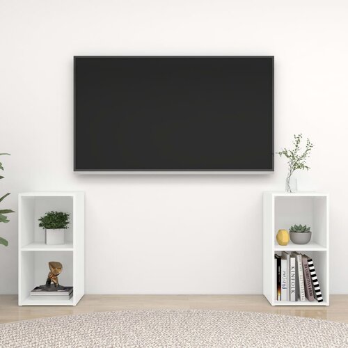 vidaXL TV omarice 2 kosa bele 72x35x36,5 cm iverna plošča Cene
