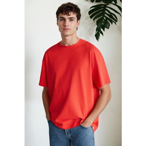 Dewberry 75226 Mens Oversized Fit Crew Neck T-Shirt-NAR Slike