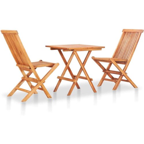  3-dijelni sklopivi bistro set od masivne tikovine Cene
