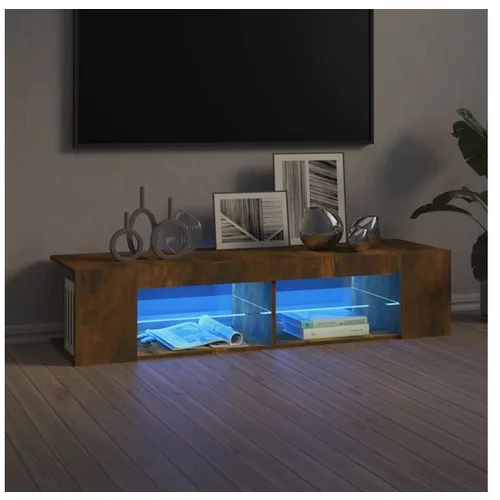  TV omarica z LED lučkami dimljeni hrast 135x39x30 cm