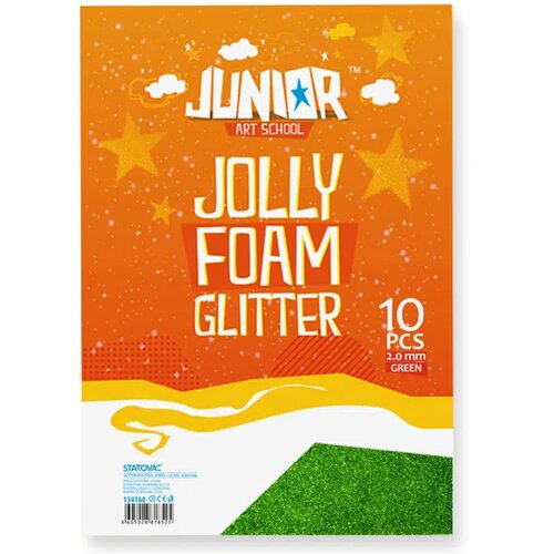 Junior jolly Glitter Foam, eva pena sa šljokicama, A4, 10K, odaberite nijansu Zelena Slike