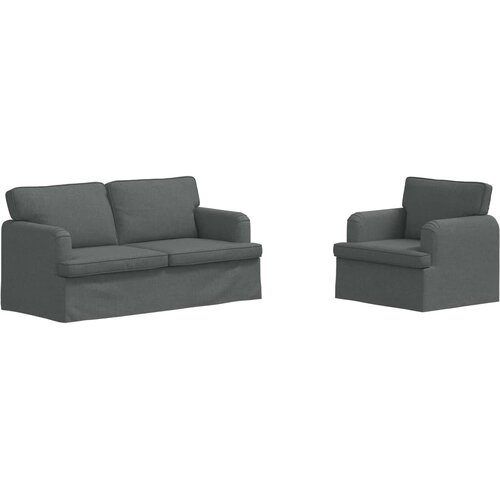  Set sofe 2 pcs Tamno siva 162 x 80 x 85 cm tkanina Slike
