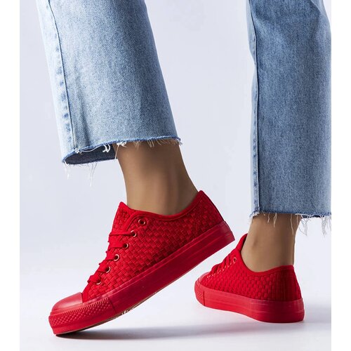 Gemre Red woven fabric sneakers Thibodeau Cene