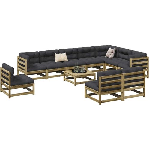  11-dijelni set vrtnih sofa od impregnirane borovine Cijene