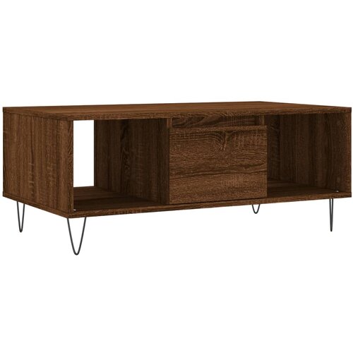 Maison Chic Klubska mizica - kavna mizica - Nizka mizica rjav hrast 90x50x36,5 cm inženirski les, (21754037) Cene