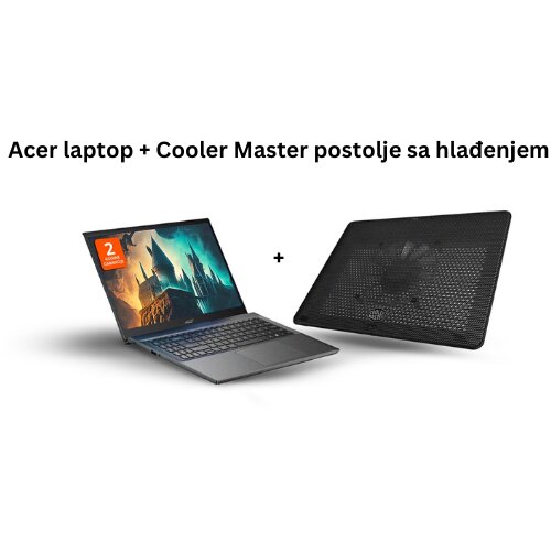 Acer laptopExtensa 15 EX215-55-3819 15.6"/FHD/i3-1215U/8GB/512GB + Cooler Master postolje I hladnjak NotePal L2 Cene