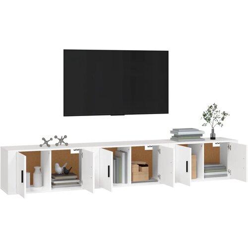  Zidni TV ormarići 2 kom Bijela 80x34,5x40 cm Slike