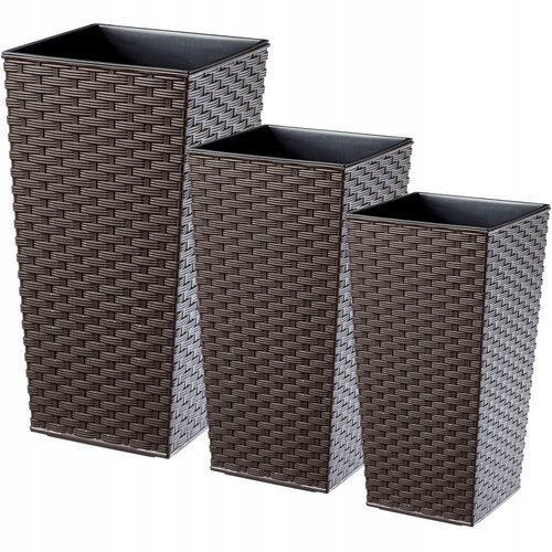 KADAX Komplet 3 vrtnih lončkov + vložek visok velik moka 47+57+68 cm, (5000350794) Cene