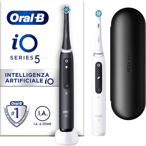 Oral-b iO serija 5 Crna/Bijela + 2. etui držac, putni elektricna cetkica za zube Slike