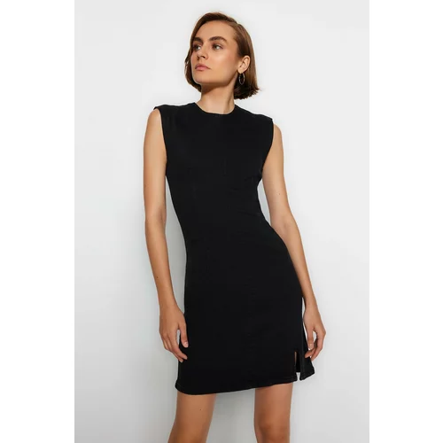 Trendyol Black Slit Mini Denim Dress
