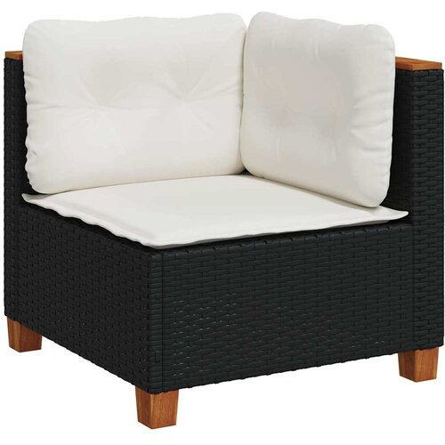  7-dijelni set vrtnih sofa od poliratana s jastucima crni Crna 63.5 x 56 x 32 cm Slike