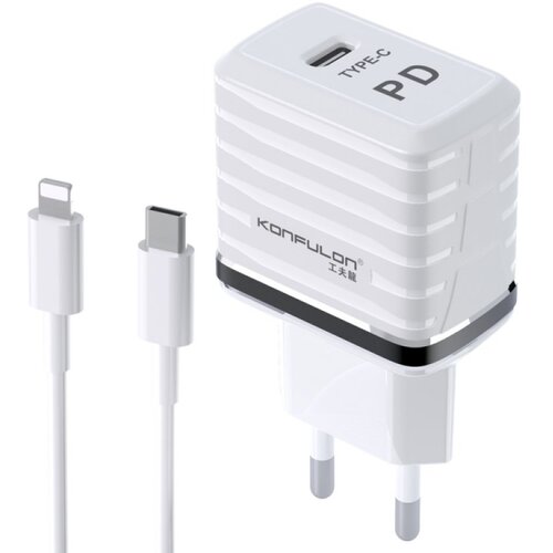 Konfulon kućni punjač  C32D+DC13 20W sa type c na lightning (iphone) beli sa crnim Cene